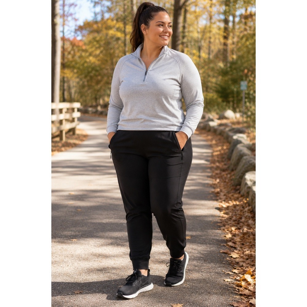 Athleta Rainier Jogger 1X Black Fleece Lined Thermal Winter Running Pants